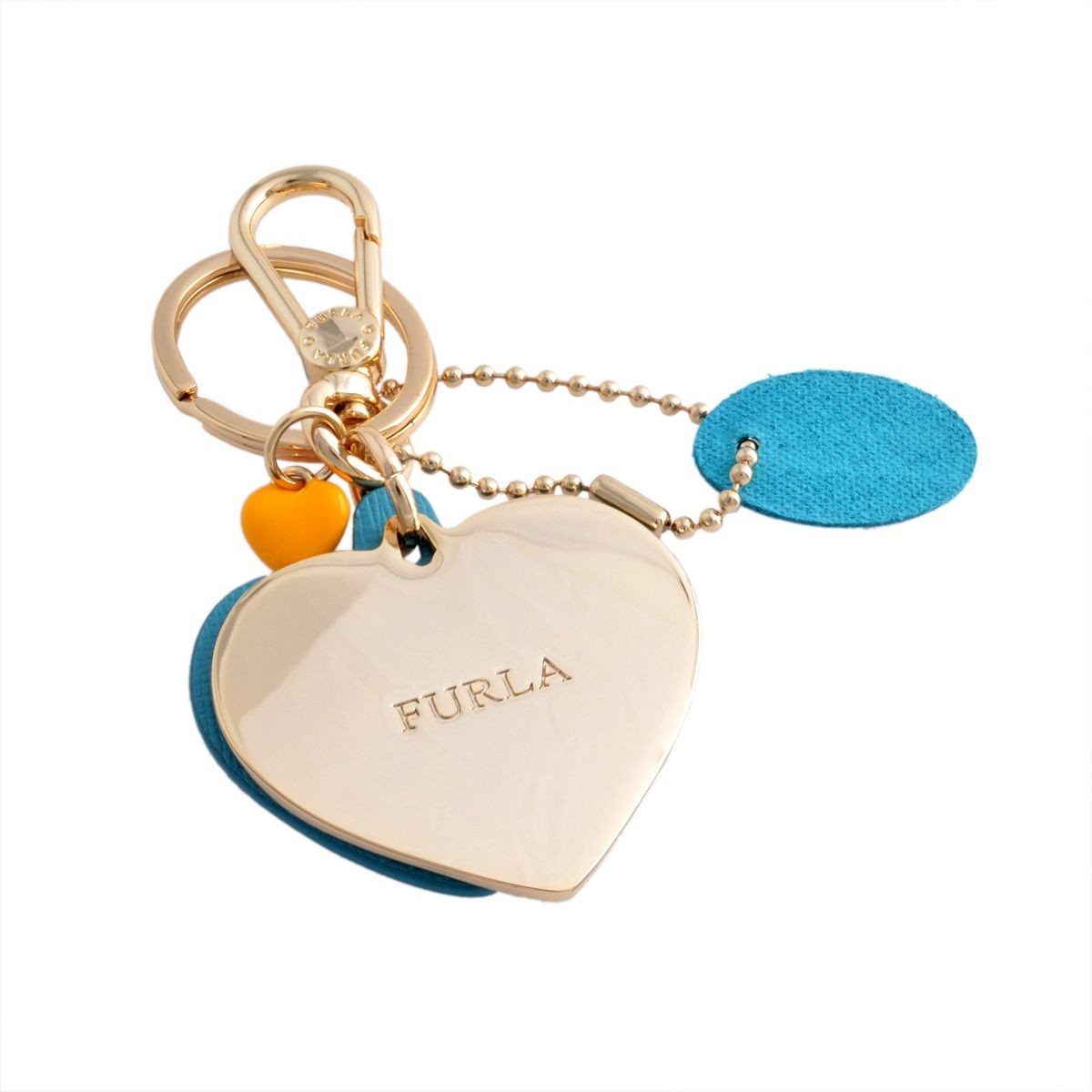 フルラ FURLA 828781 RG57 FG0 TURCHESE ハートモチーフ キーリング バッグチャーム VENUS KEYRING DOPPIO CUORE