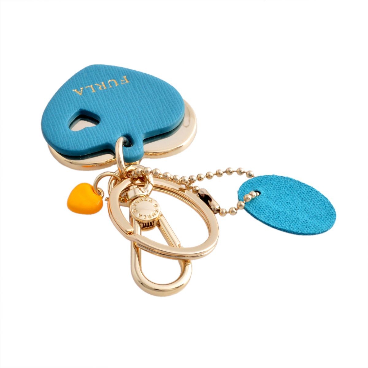 フルラ FURLA 828781 RG57 FG0 TURCHESE ハートモチーフ キーリング バッグチャーム VENUS KEYRING DOPPIO CUORE
