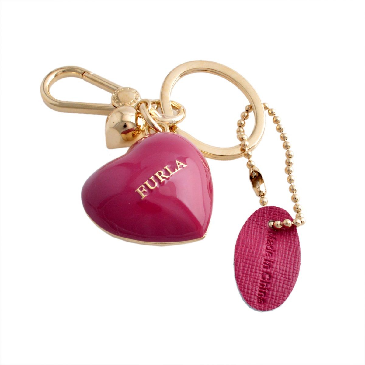 フルラ FURLA 828882 RH95 MES LAMPONE ハート 3D キーリング バッグチャーム 3D KEYRING CUORE PICCOLO