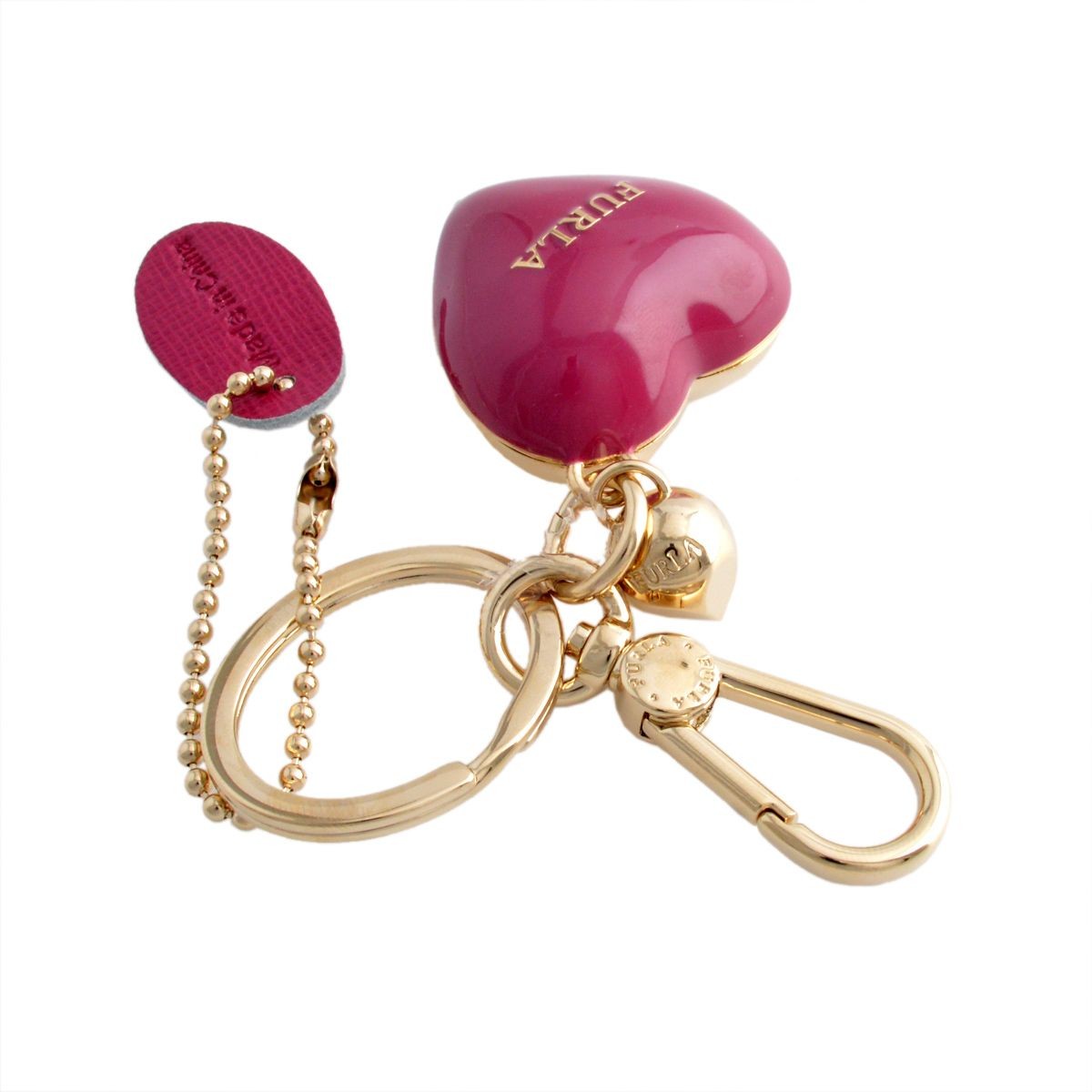 フルラ FURLA 828882 RH95 MES LAMPONE ハート 3D キーリング バッグチャーム 3D KEYRING CUORE PICCOLO