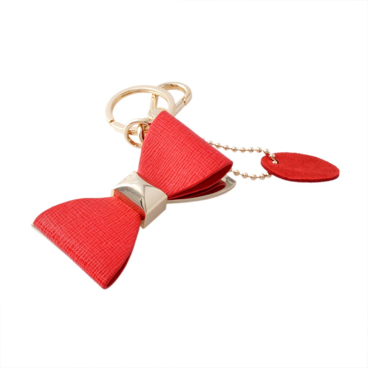 フルラ FURLA 828793 RH55 FG0 ROSSO リボンモチーフ キーリング バッグチャーム VENUS KEYRING FIOCCO