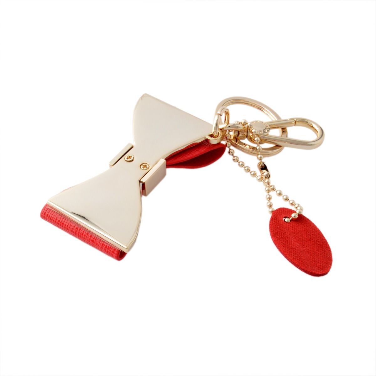 フルラ FURLA 828793 RH55 FG0 ROSSO リボンモチーフ キーリング バッグチャーム VENUS KEYRING FIOCCO