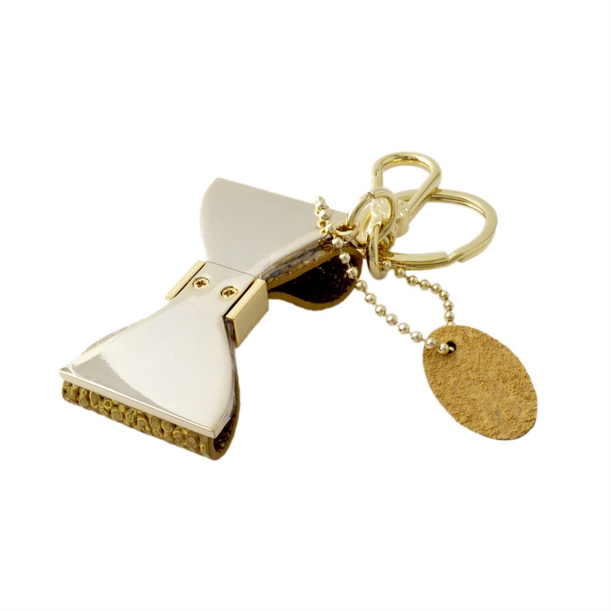 フルラ FURLA 838384 RH55 MRM COLOR GOLD リボンモチーフ キーリング バッグチャーム VENUS KEYRING FIOCCO