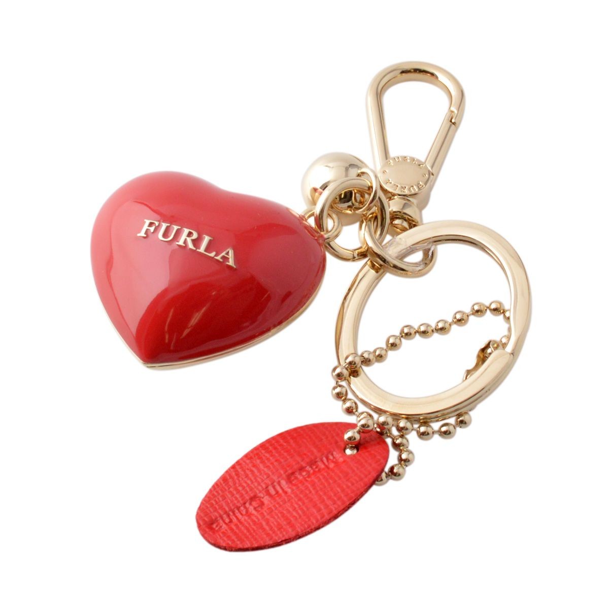 フルラ FURLA 828884 RH95 MES ROSSO ハート 3D キーリング バッグチャーム 3D KEYRING CUORE PICCOLO