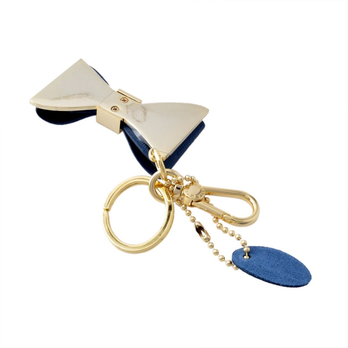 フルラ FURLA 855650 RH55 FG0 BLU GINEPRO リボンモチーフ キーリング バッグチャーム VENUS KEYRING FIOCCO