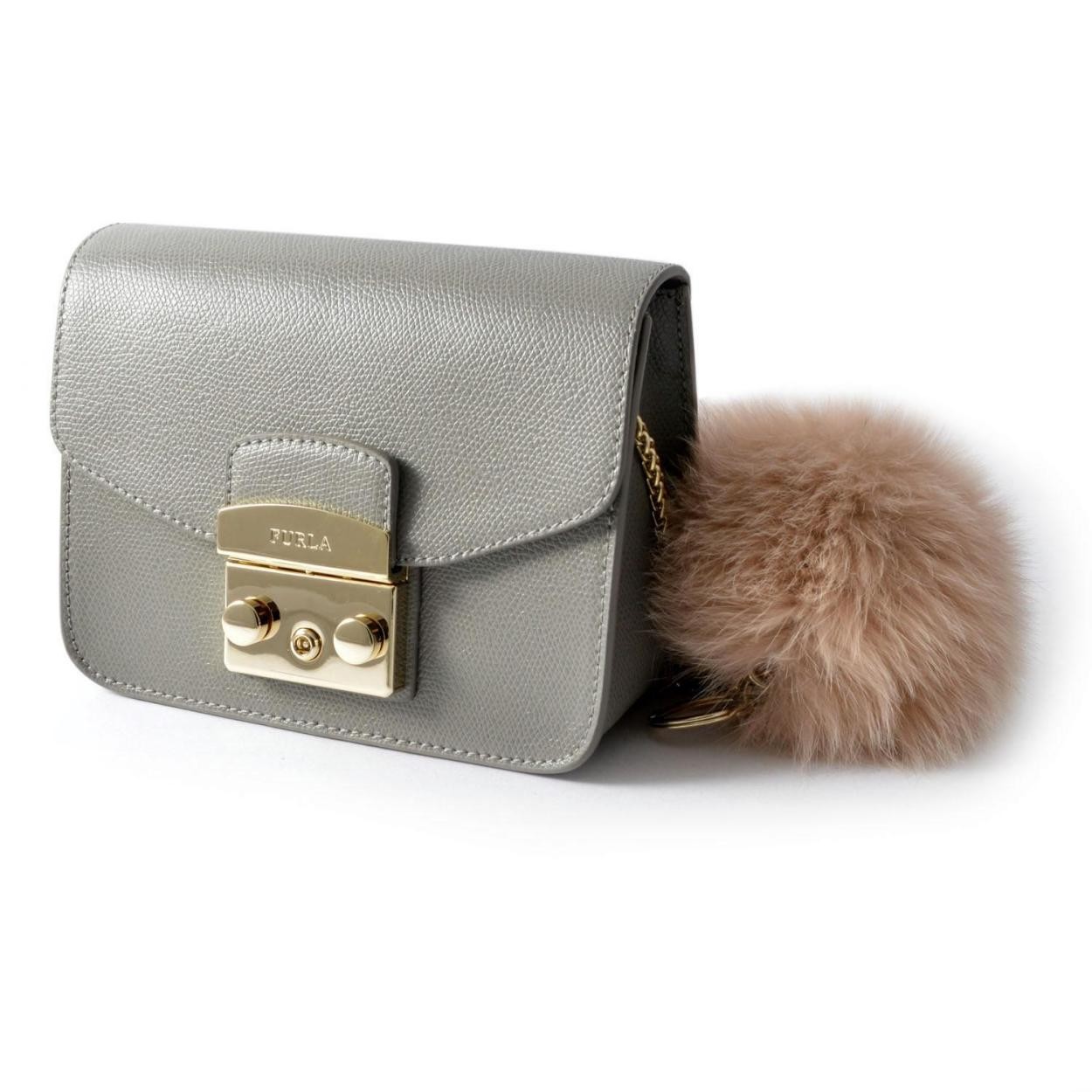 フルラ FURLA 791050 MOONSTONE RI89 PZ0 バッブル ファー キーリング バッグチャーム BUBBLE KEYRING PON PON MONOCOL