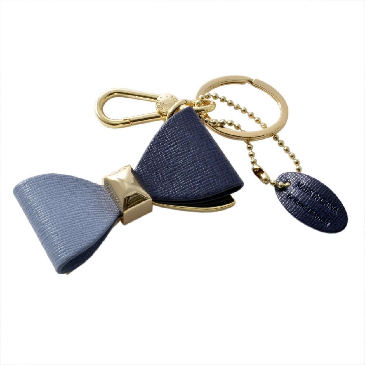 フルラ FURLA 904985 NAVY RH55 MTS カラーブロック リボンモチーフ キーリング バッグチャーム VENUS KEYRING FIOCCO