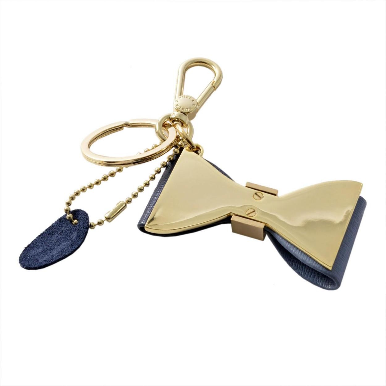 フルラ FURLA 904985 NAVY RH55 MTS カラーブロック リボンモチーフ キーリング バッグチャーム VENUS KEYRING FIOCCO