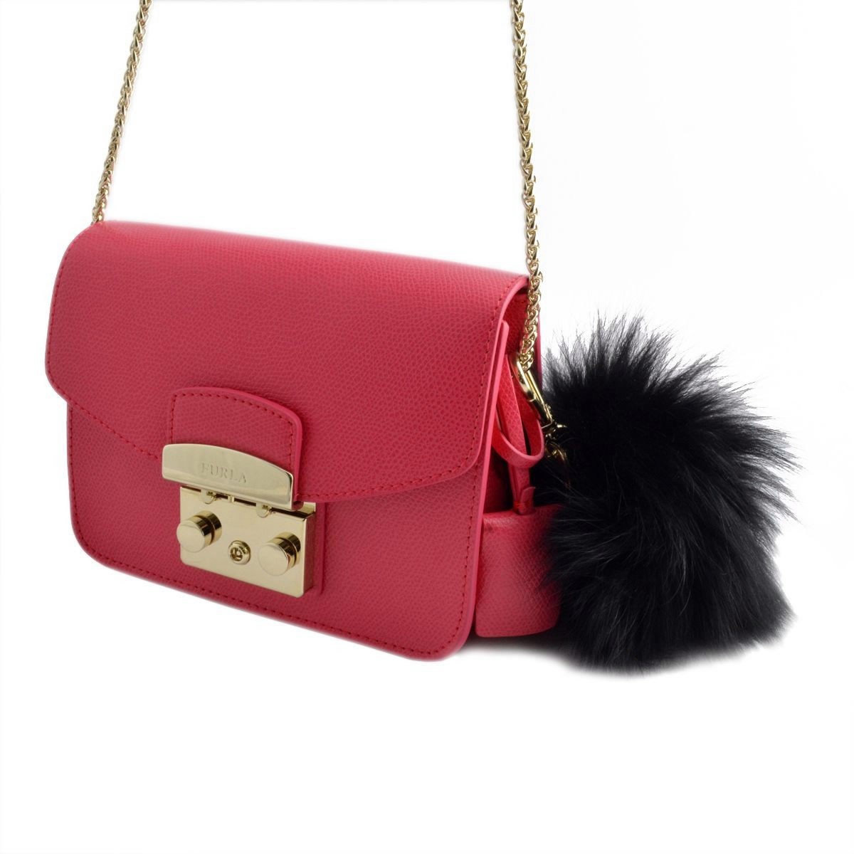 フルラ FURLA 790215 RI89 PZ0 ONYX バッブル ファー キーリング バッグチャーム BUBBLE KEYRING PON PON MONOCOL