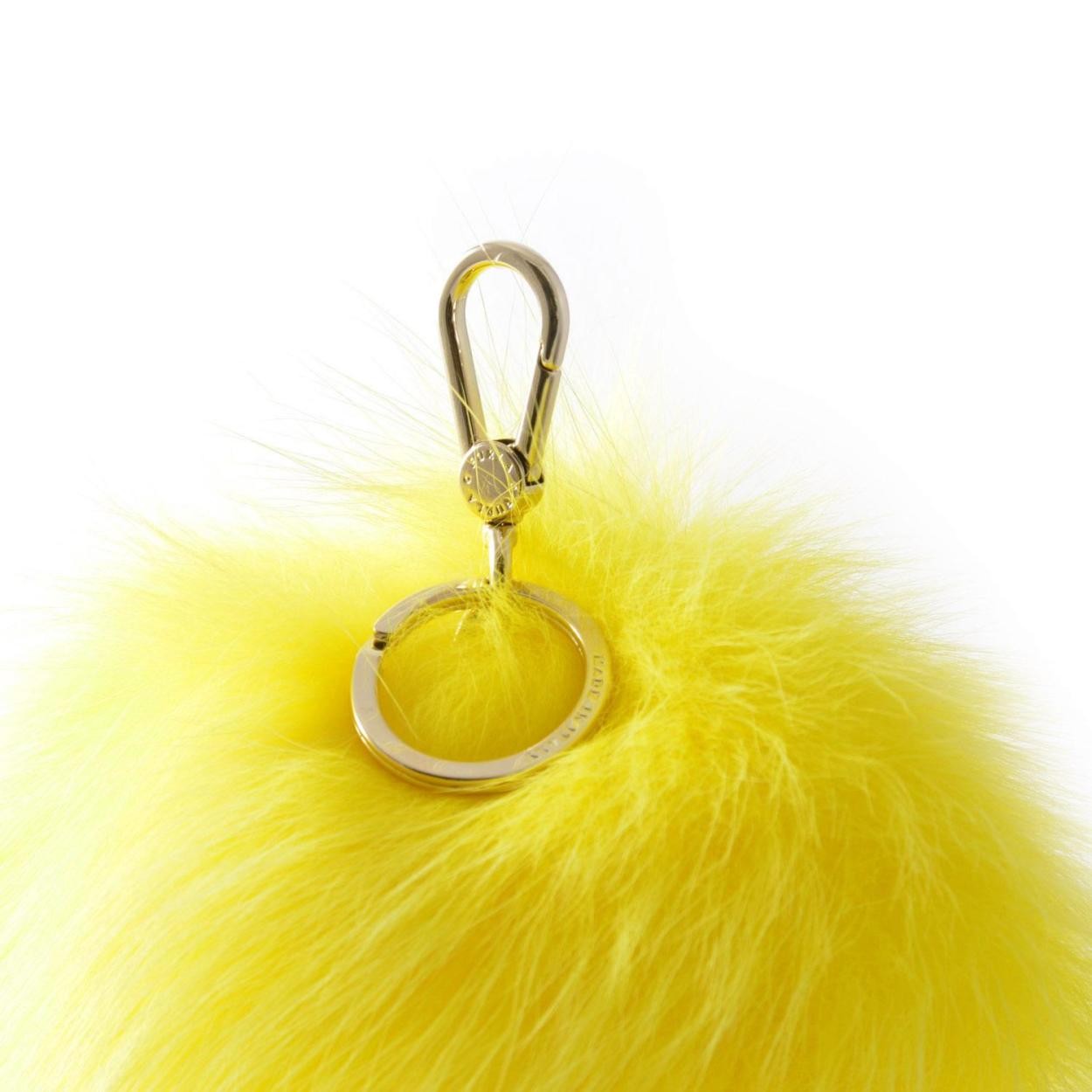 フルラ FURLA 904801 GIALLO RI89 PZ0 バッブル ファー キーリング バッグチャーム BUBBLE KEYRING PON PON MONOCOL