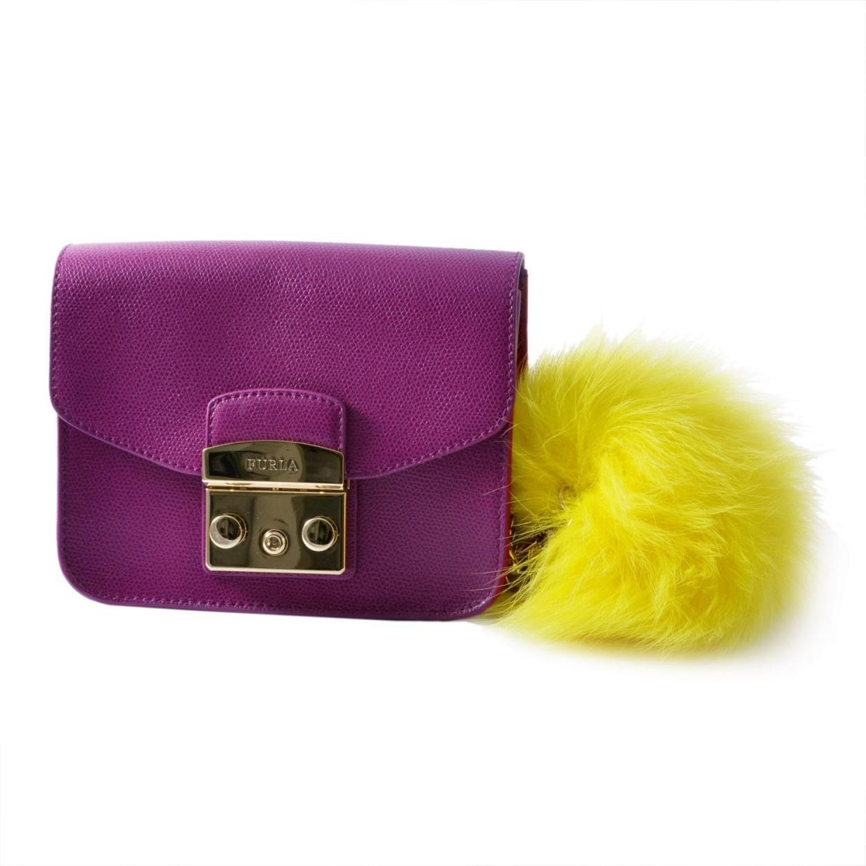 フルラ FURLA 904801 GIALLO RI89 PZ0 バッブル ファー キーリング バッグチャーム BUBBLE KEYRING PON PON MONOCOL