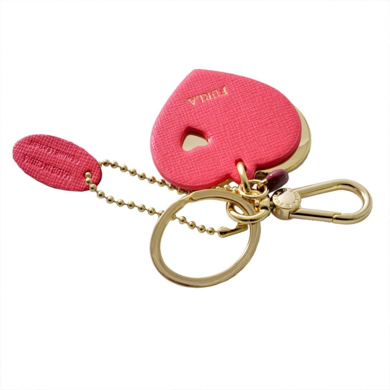 フルラ FURLA 904980 ROSA RG57 MTS ハートモチーフ キーリング バッグチャーム VENUS KEYRING DOPPIO CUORE