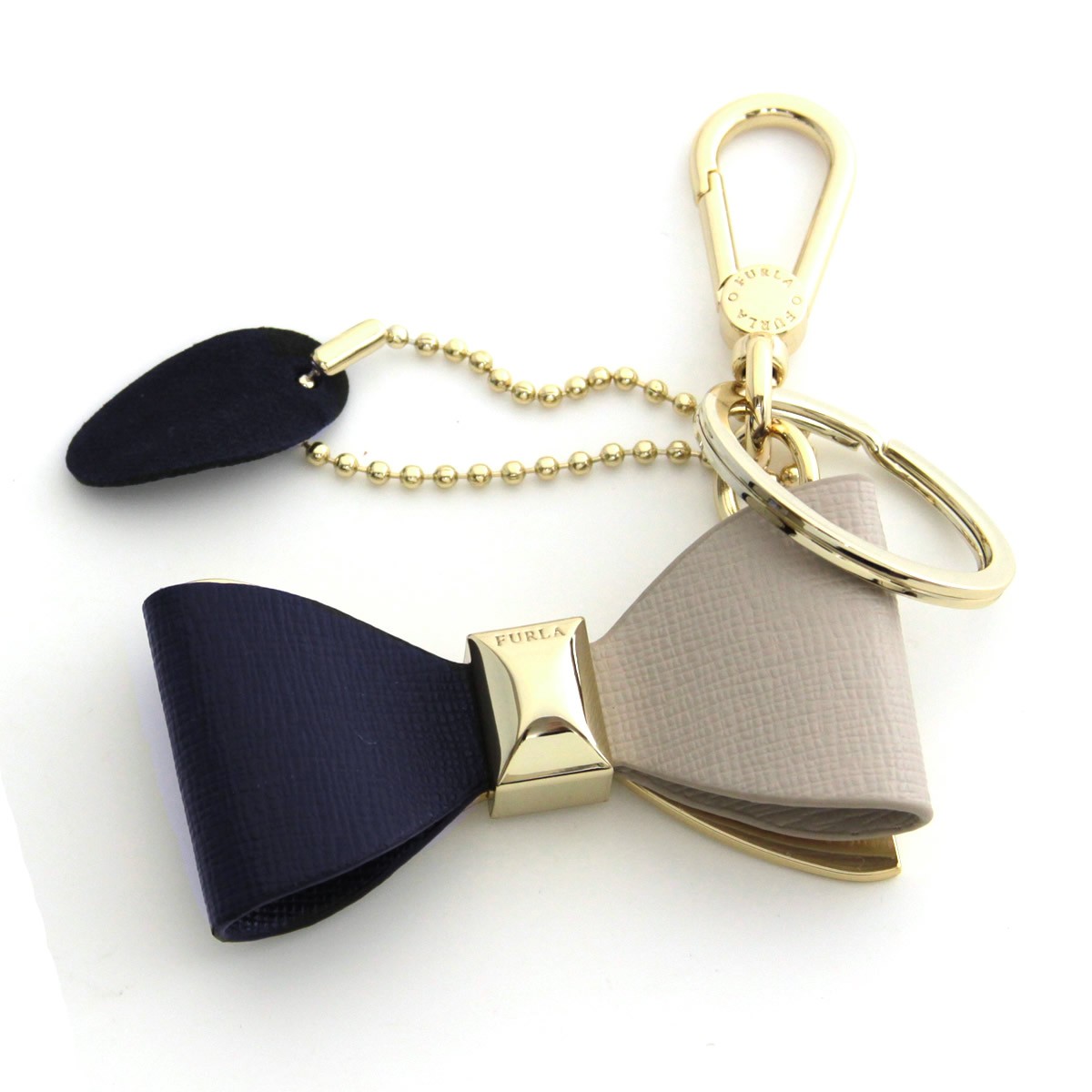 フルラ FURLA 921680 BLU RH55 MTS カラーブロック リボンモチーフ キーリング バッグチャーム VENUS KEYRING FIOCCO