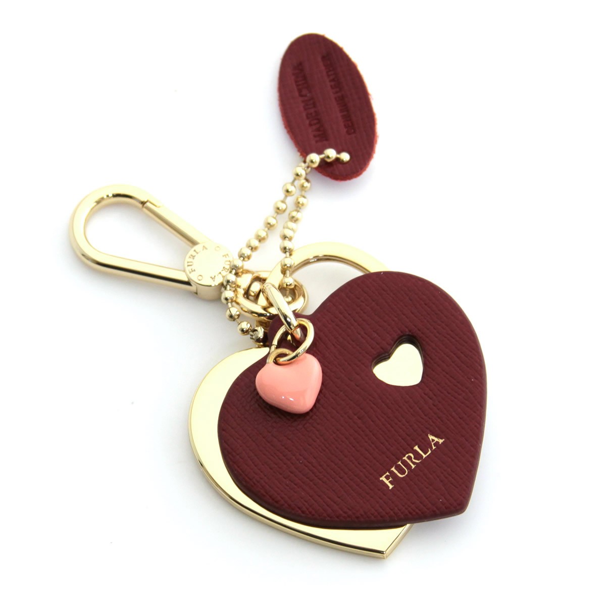 フルラ FURLA 921673 CILIEGIA RG57 MTS ハートモチーフ キーリング バッグチャーム VENUS KEYRING DOPPIO CUORE