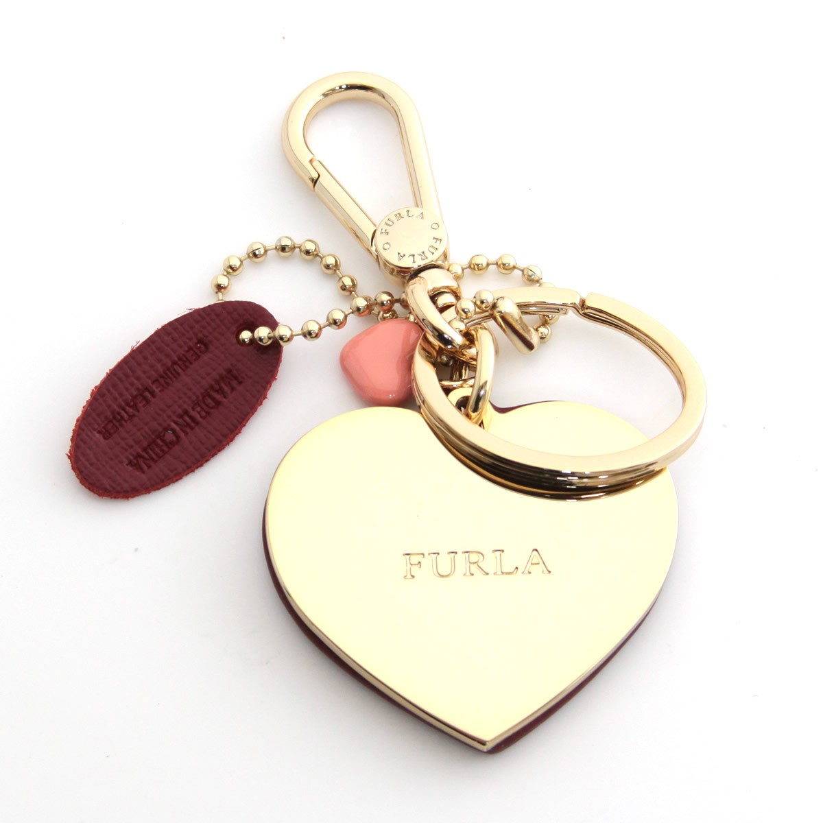 フルラ FURLA 921673 CILIEGIA RG57 MTS ハートモチーフ キーリング バッグチャーム VENUS KEYRING DOPPIO CUORE