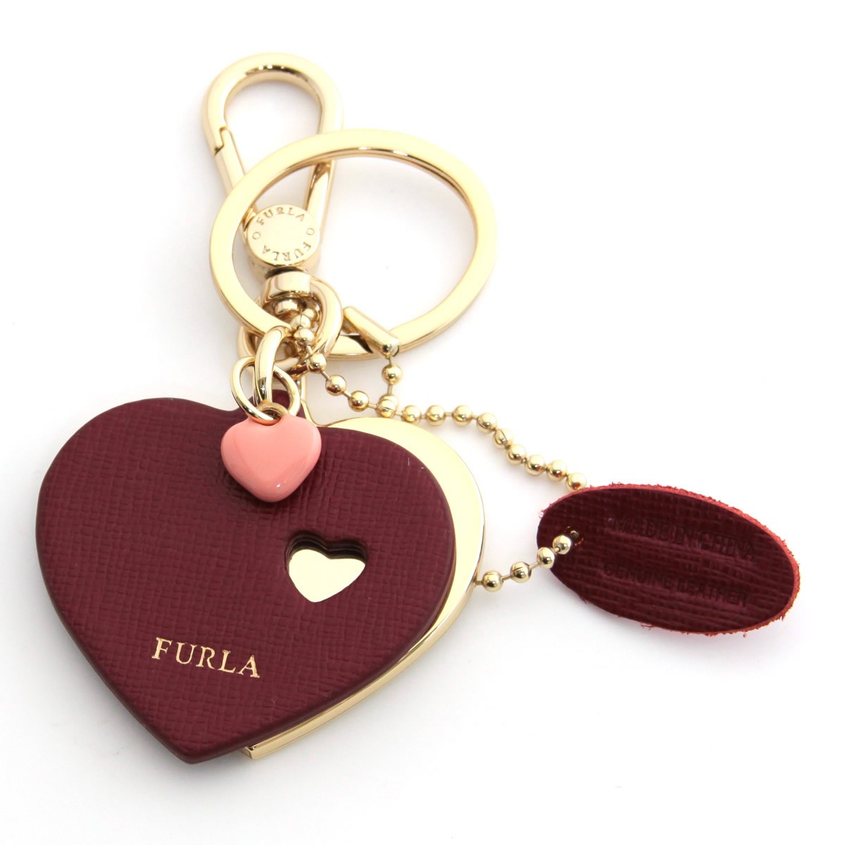 フルラ FURLA 921673 CILIEGIA RG57 MTS ハートモチーフ キーリング バッグチャーム VENUS KEYRING DOPPIO CUORE