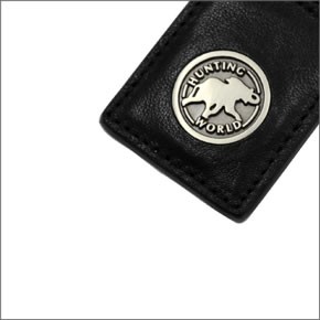 ハンティングワールド KEYFOB キーリング・キーホルダー　カーフレザー×真鍮　ブラック 216 300 BLK