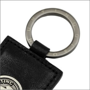ハンティングワールド KEYFOB キーリング・キーホルダー　カーフレザー×真鍮　ブラック 216 300 BLK