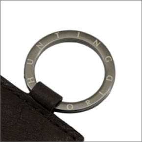 ハンティングワールド ≪取り寄せ商品≫KEYFOB キーリング・キーホルダー　カーフレザー×真鍮　ダークブラウン 216 300 DBR