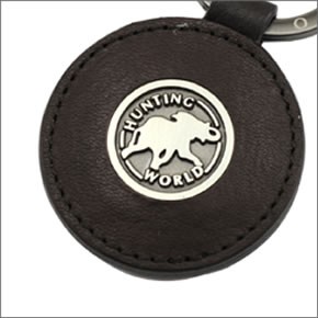 ハンティングワールド KEYFOB キーリング・キーホルダー　カーフレザー×真鍮　ダークブラウン 217 300 DBR