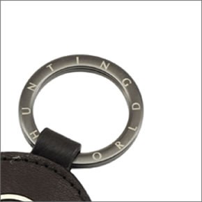 ハンティングワールド KEYFOB キーリング・キーホルダー　カーフレザー×真鍮　ダークブラウン 217 300 DBR