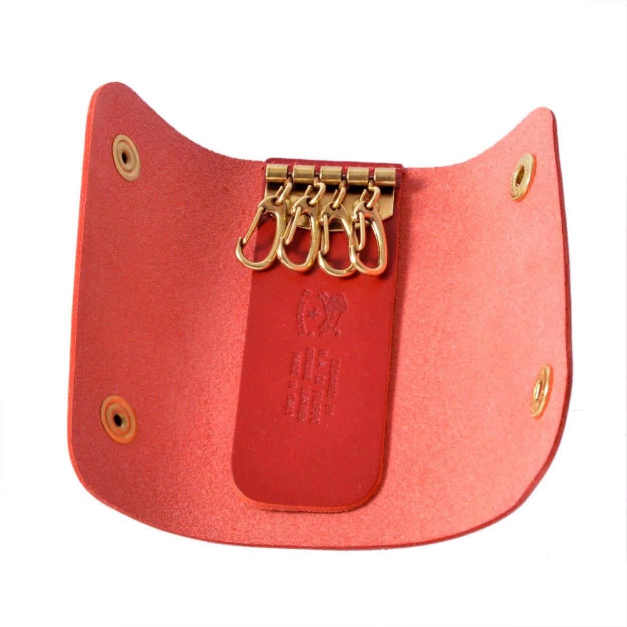 イルビゾンテ IL BISONTE C0799 P 134 Rosso Rubino 三つ折り 4連 キーケース KEYRING