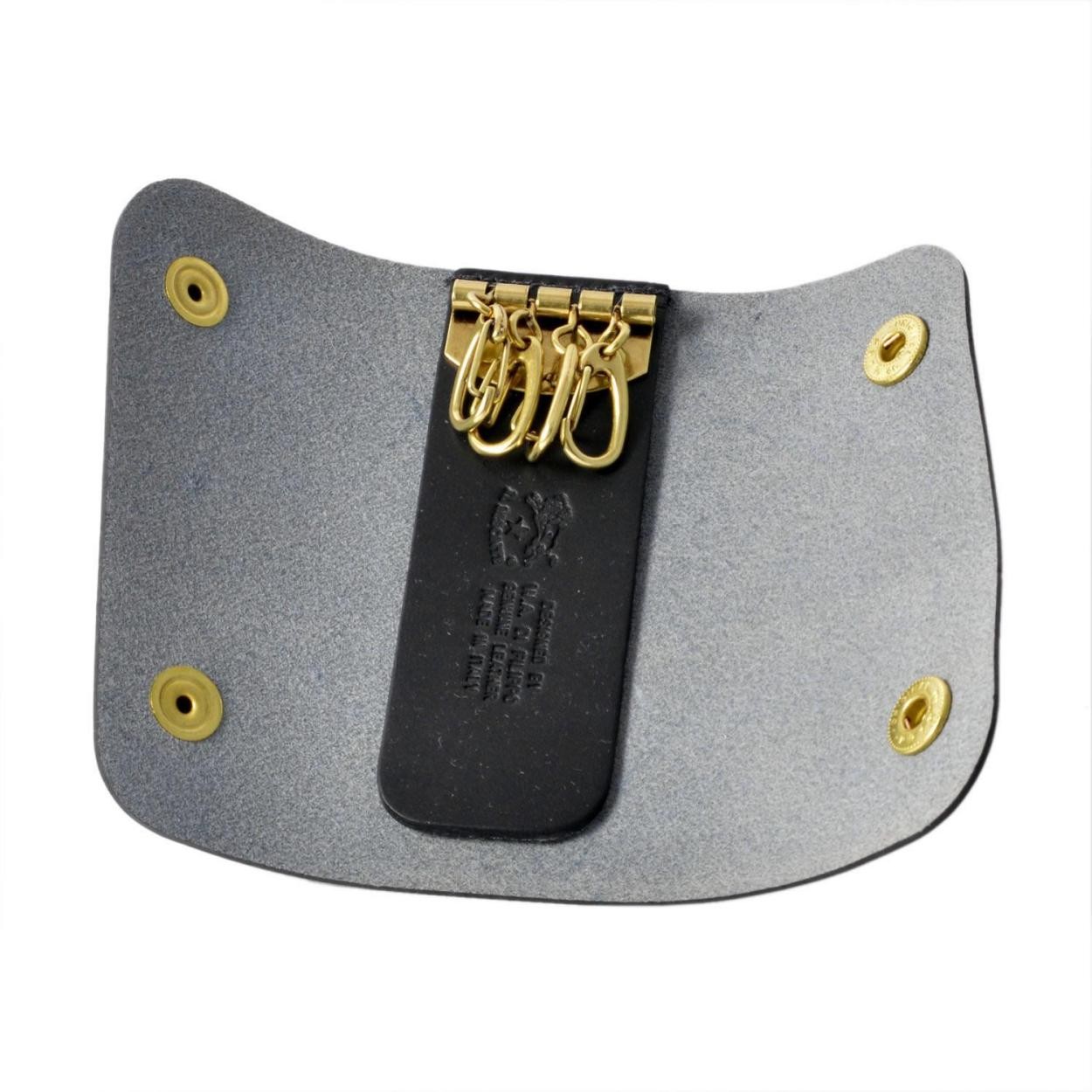 イルビゾンテ IL BISONTE C0799 P 135 Nero 三つ折り 4連 キーケース KEYRING