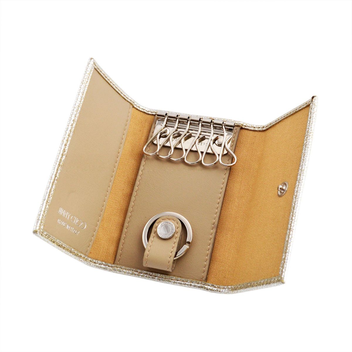 ジミーチュウ JIMMY CHOO NEPTUNE/GTR 131 CHAMPAGNE スタースタッズ付 6連キーケース