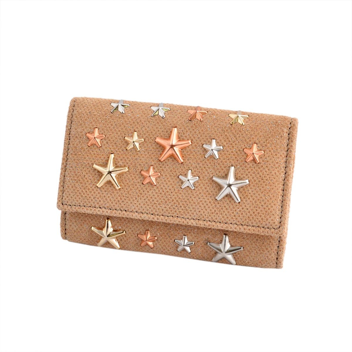 ジミーチュウ JIMMY CHOO NEPTUNE/MXU 161 NUDE/ROSE GOLD METALLIC MIX スタースタッズ付 6連キーケース