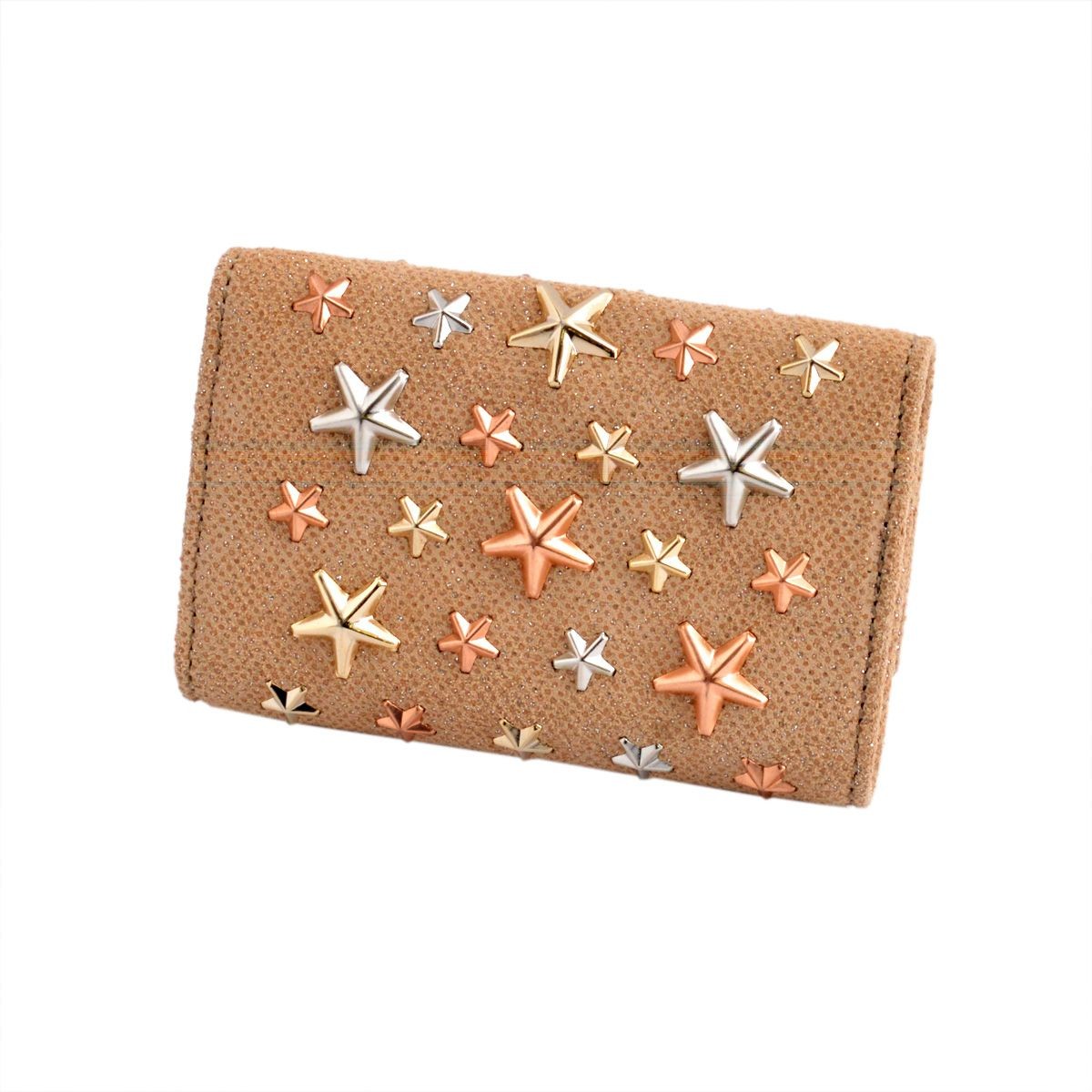 ジミーチュウ JIMMY CHOO NEPTUNE/MXU 161 NUDE/ROSE GOLD METALLIC MIX スタースタッズ付 6連キーケース