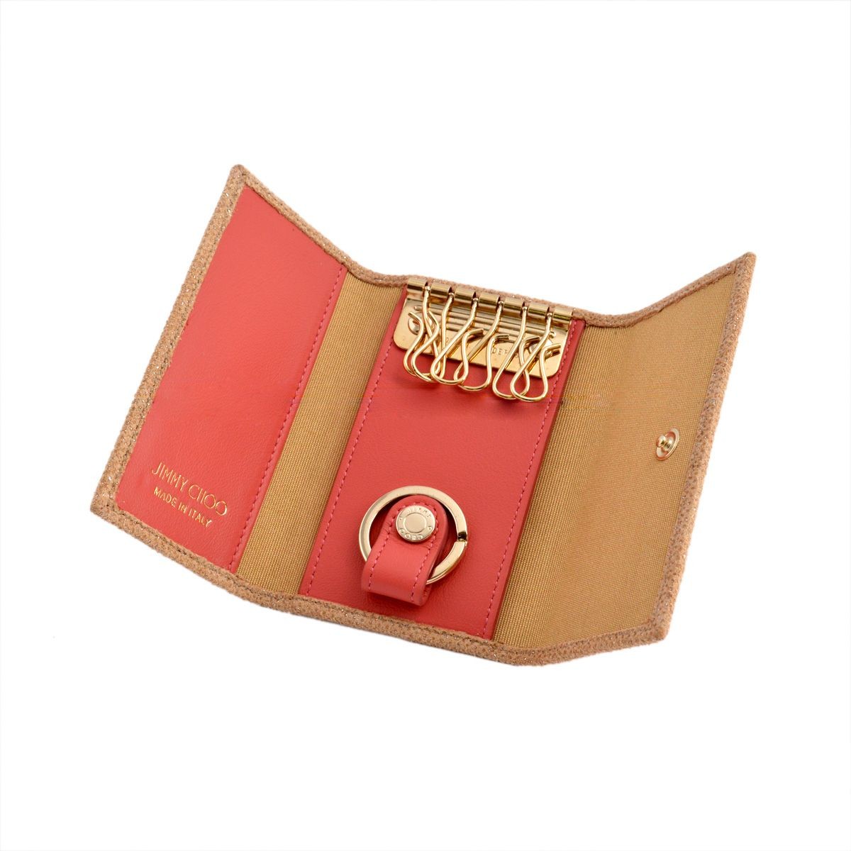 ジミーチュウ JIMMY CHOO NEPTUNE/MXU 161 NUDE/ROSE GOLD METALLIC MIX スタースタッズ付 6連キーケース