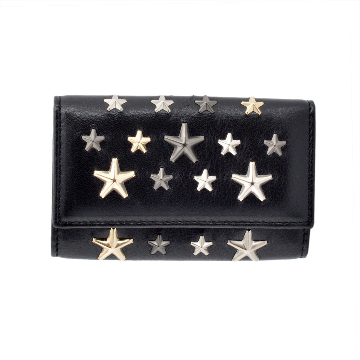 ジミーチュウ JIMMY CHOO NEPTUNE/LTR 000715 BLACK/METALLIC MIX スタースタッズ 6連キーケース