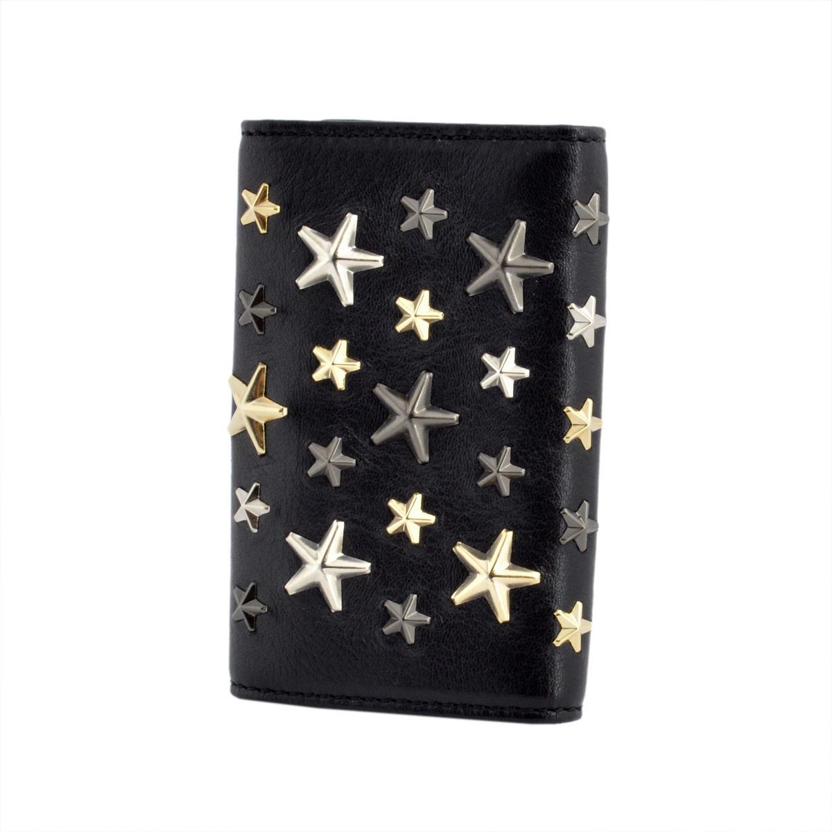 ジミーチュウ JIMMY CHOO NEPTUNE/LTR 000715 BLACK/METALLIC MIX スタースタッズ 6連キーケース