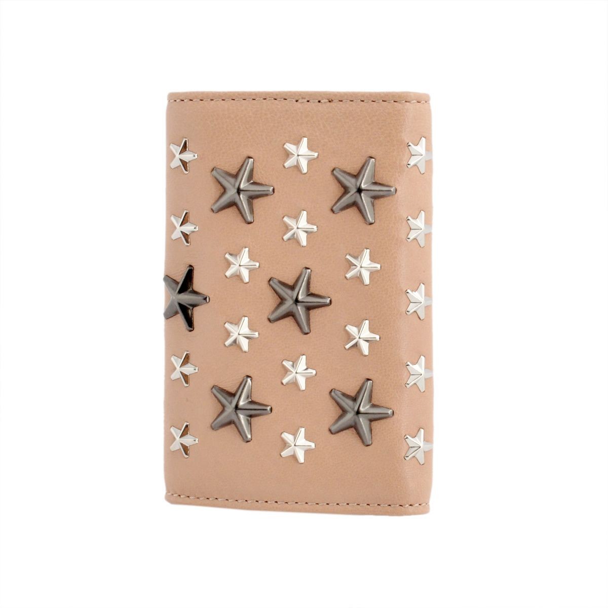ジミーチュウ JIMMY CHOO NEPTUNE/LTR 0C3063 BALLET PINK/SILVER GUNMETAL METALLIC MIX スタースタッズ 6連キーケース
