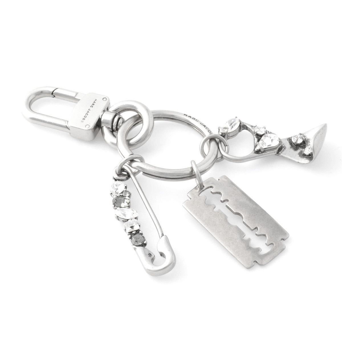 マークジェイコブス MARC JACOBS M0010778-040 Silver クリスタルビジュー付 バッグチャーム キーリング キーホルダー Bag Charms Pop Tab 1 Bag Charm
