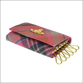 ヴィヴィアン ウエストウッド ≪取り寄せ商品≫ チェック柄 6連キーケース 0720V-DERBY/MAC BRICK