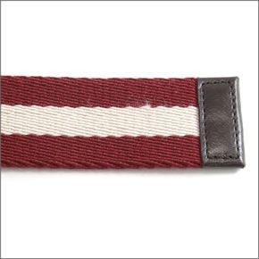 バリー TEIS-35 710 RED BALLY/BEIGE-CHOCOLATE  メンズ ベルト ファブリック・ストライプ コットン/カーフ ≪2015SS≫ Teis-35 Red Bally/Beige 90cm
