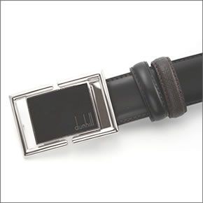 ダンヒル  リバーシブル メンズ レザー ベルト ブラック/ダークブラウン BPB150A42