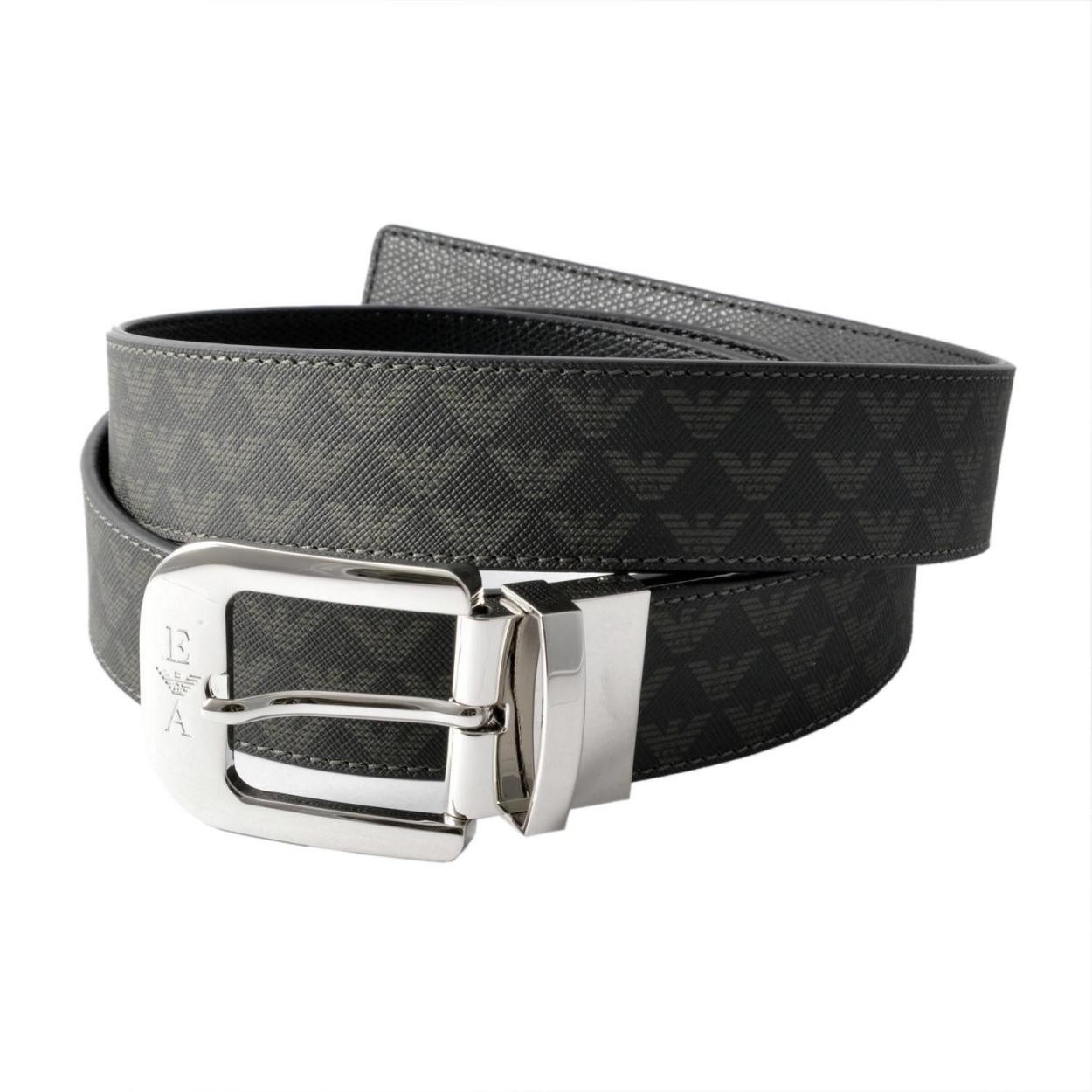 エンポリオアルマーニ EMPORIO ARMANI Y4S070 YLH0E 81342 イーグルロゴプリント メンズ ベルト リバーシブル (カット調節可）