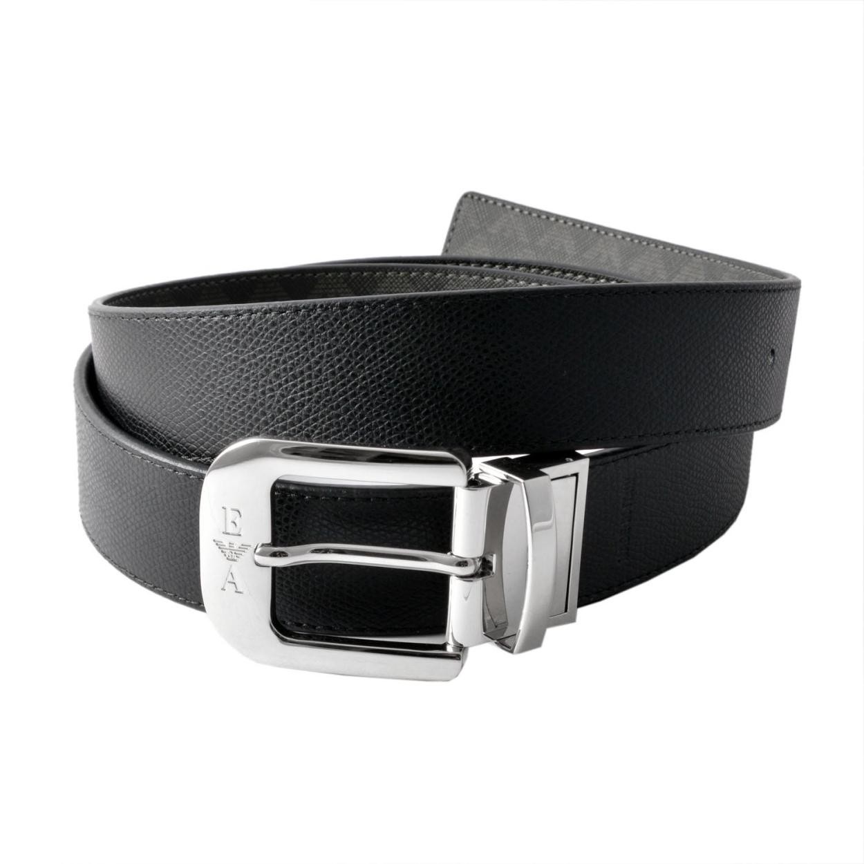 エンポリオアルマーニ EMPORIO ARMANI Y4S070 YLH0E 81342 イーグルロゴプリント メンズ ベルト リバーシブル (カット調節可）