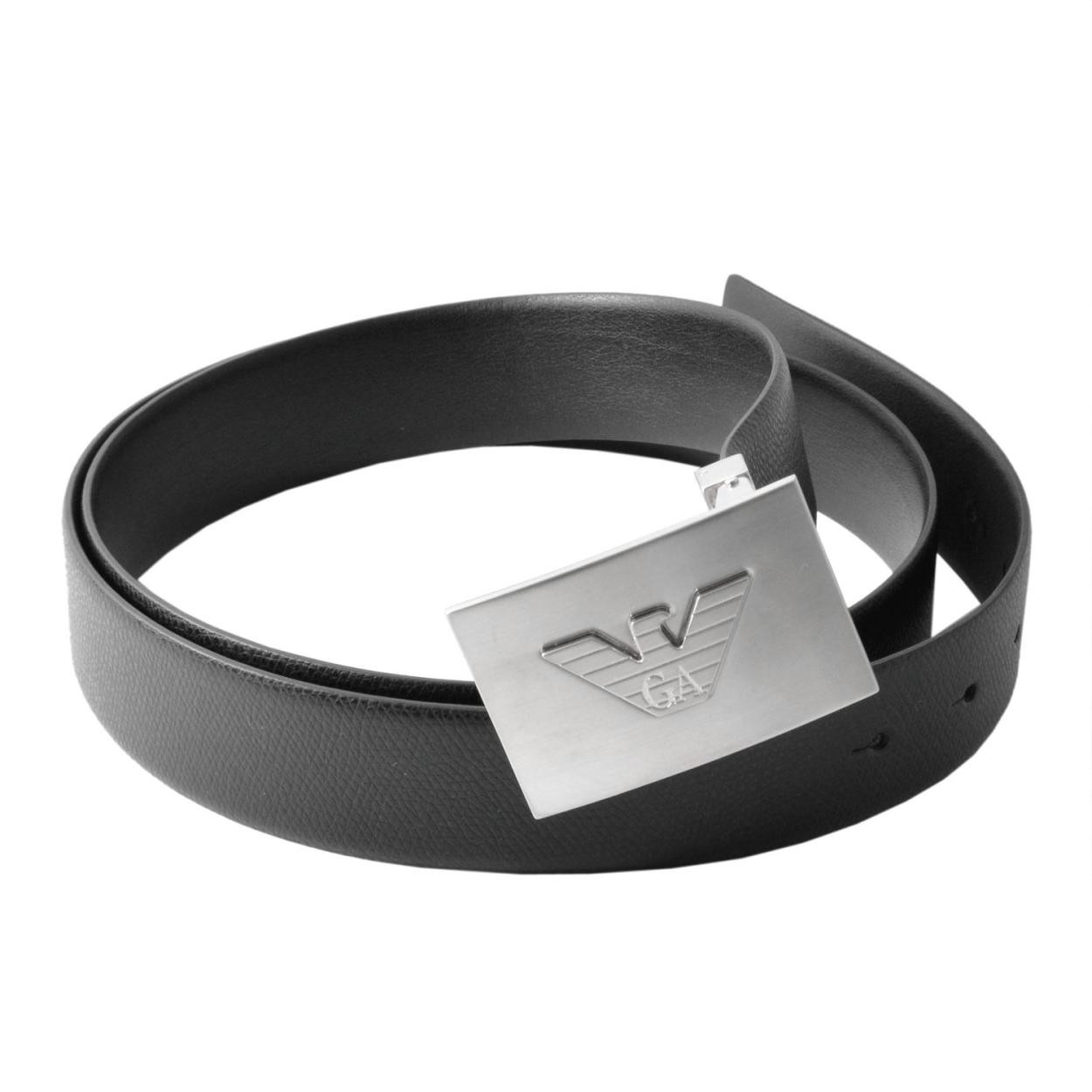 エンポリオアルマーニ EMPORIO ARMANI Y4S098 YKL1E 88001 イーグルロゴバックル メンズ ベルト リバーシブル (カット調節可）