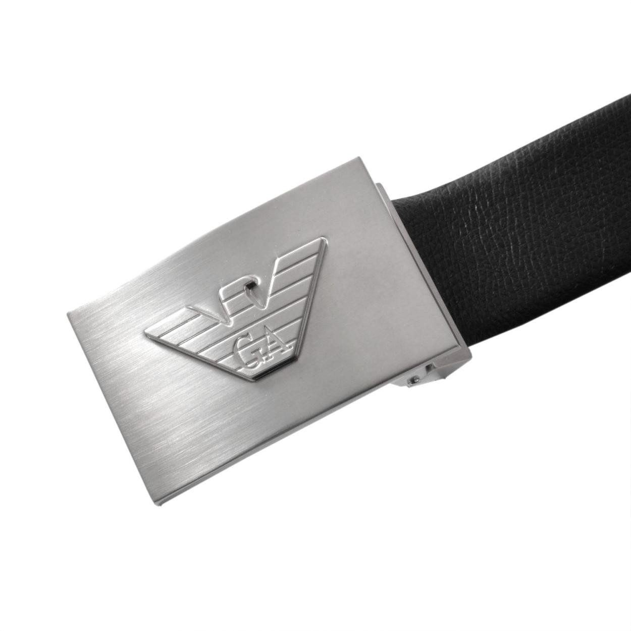 エンポリオアルマーニ EMPORIO ARMANI Y4S098 YKL1E 88001 イーグルロゴバックル メンズ ベルト リバーシブル (カット調節可）