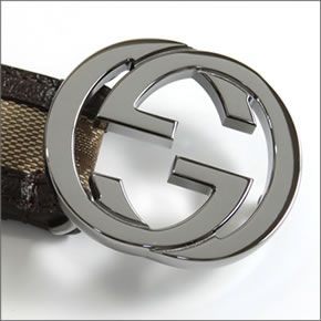 グッチ オリジナルGG インターロッキングGバックル レディースベルト ベージュ×ブラウン 114874 F40IR 9643