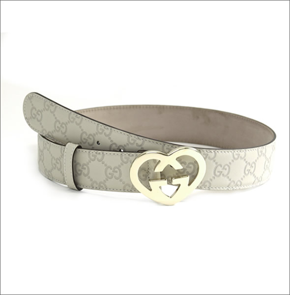 グッチ グッチシマ ハートシェープインターロッキングGバックル レディースベルト ミスティックホワイト 245856 AA61G 9022