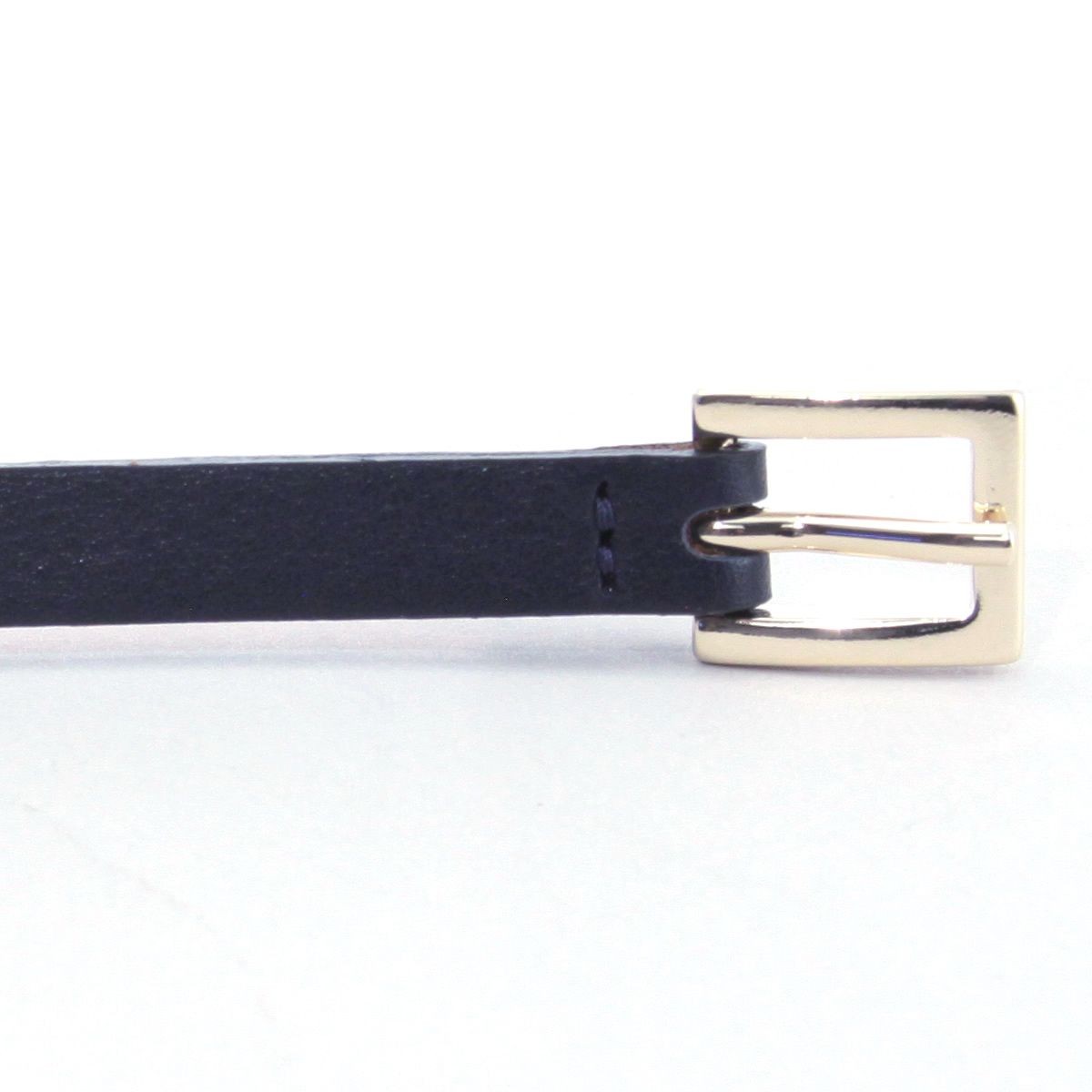 メゾンボワネ Maison Boinet 90989G-79-03-80 Navy  レザー ベルト 9mm 牛革 細ベルト