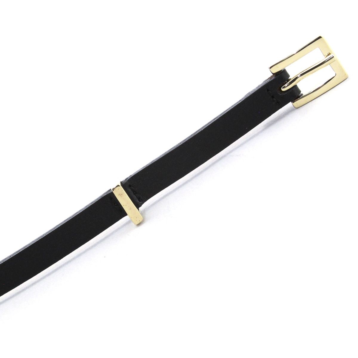 メゾンボワネ Maison Boinet 90989G-79-04-80 Black  レザー ベルト 9mm 牛革 細ベルト