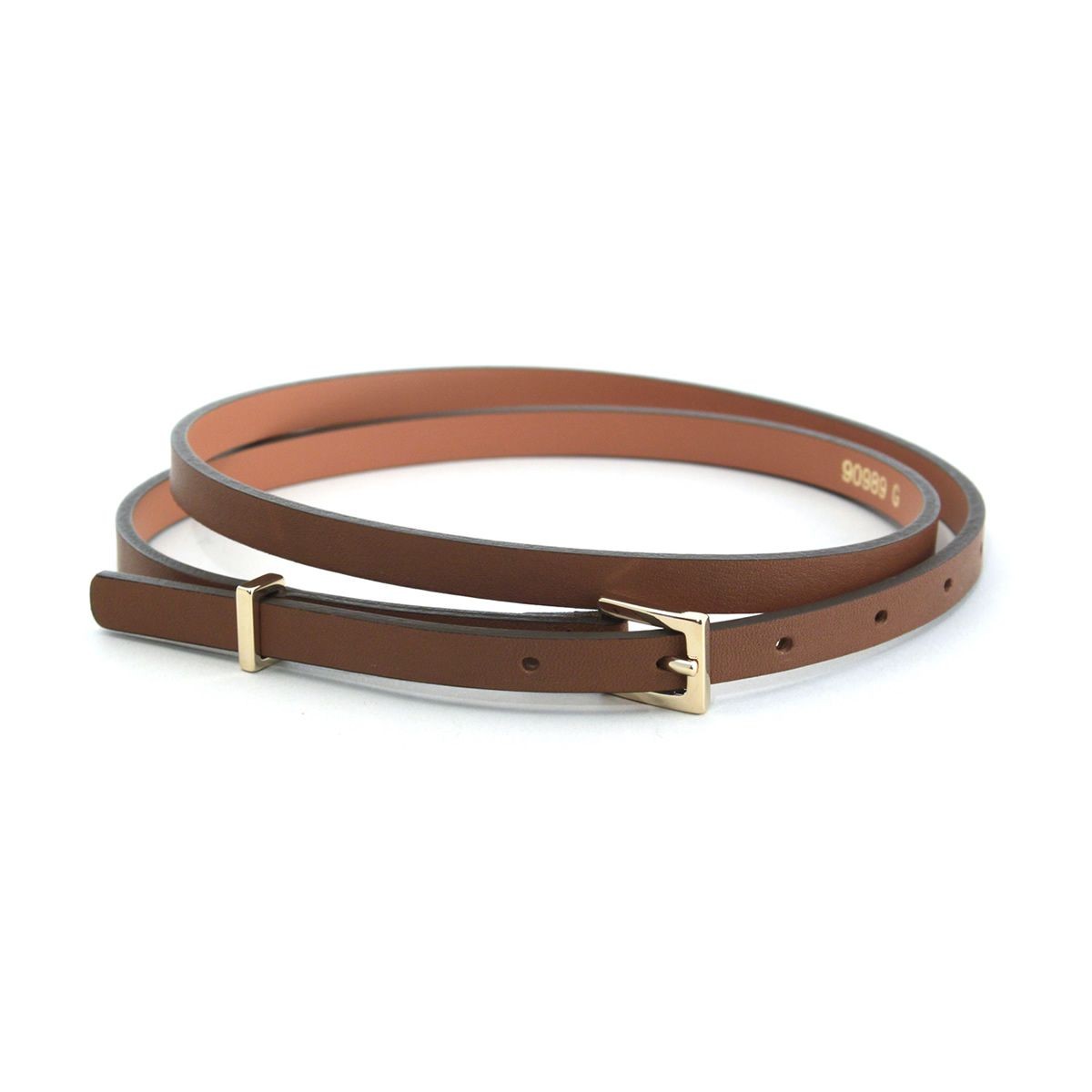 メゾンボワネ Maison Boinet 90989G-79-06-80 Havana  レザー ベルト 9mm 牛革 細ベルト