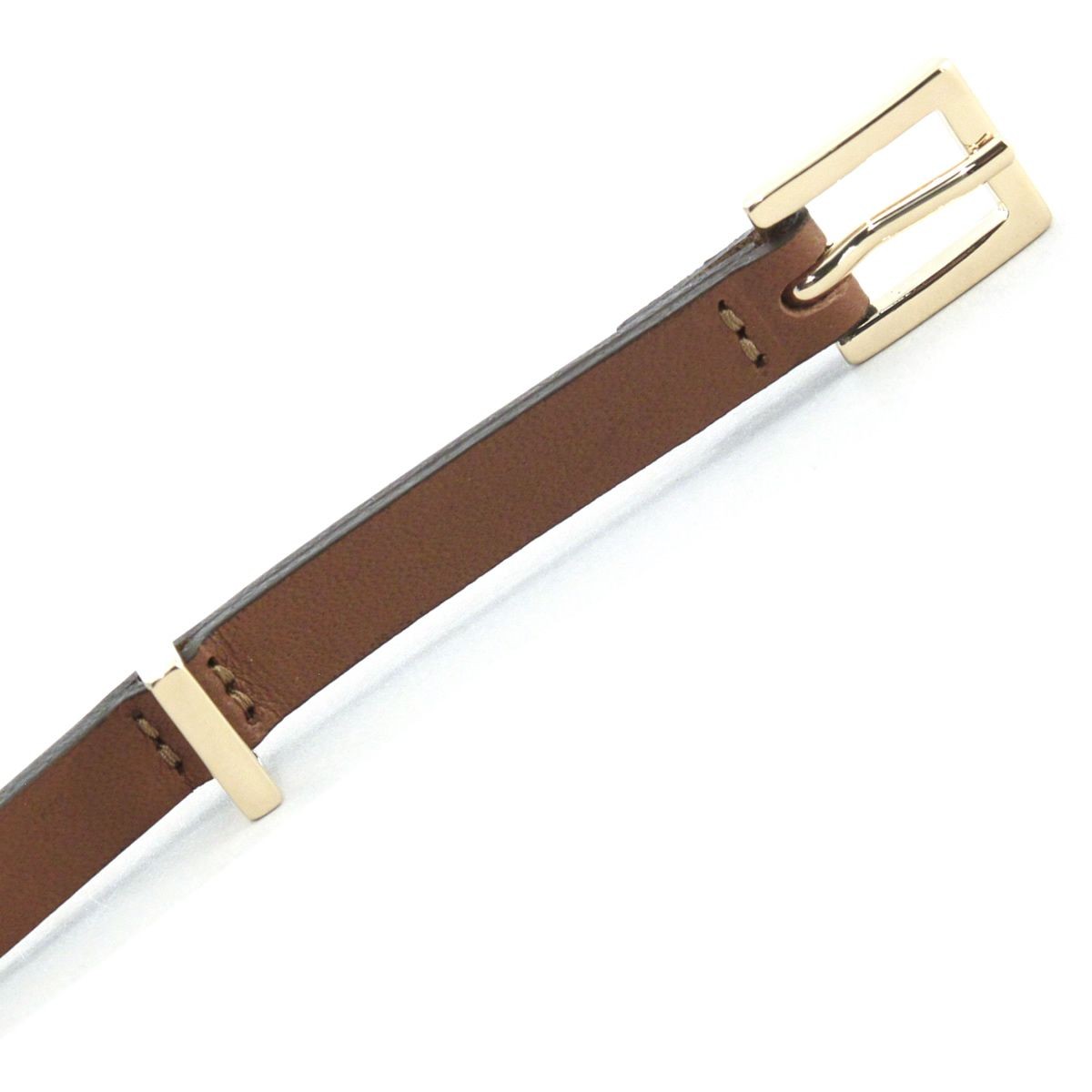 メゾンボワネ Maison Boinet 90989G-79-06-80 Havana  レザー ベルト 9mm 牛革 細ベルト