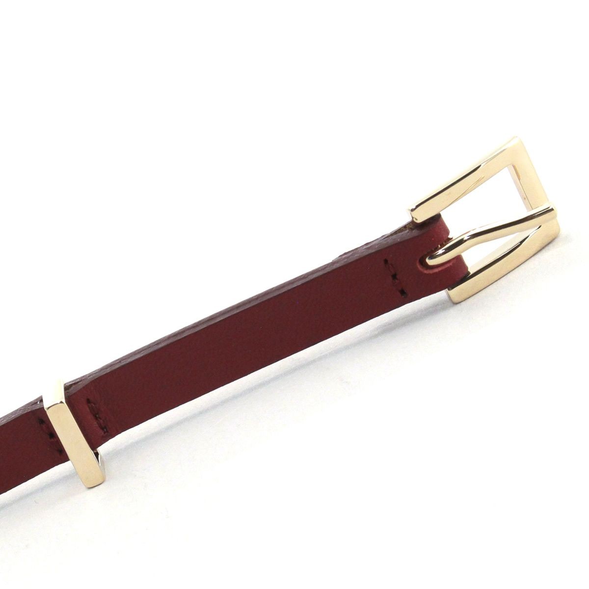 メゾンボワネ Maison Boinet 90989G-79-08-80 Burgundy  レザー ベルト 9mm 牛革 細ベルト