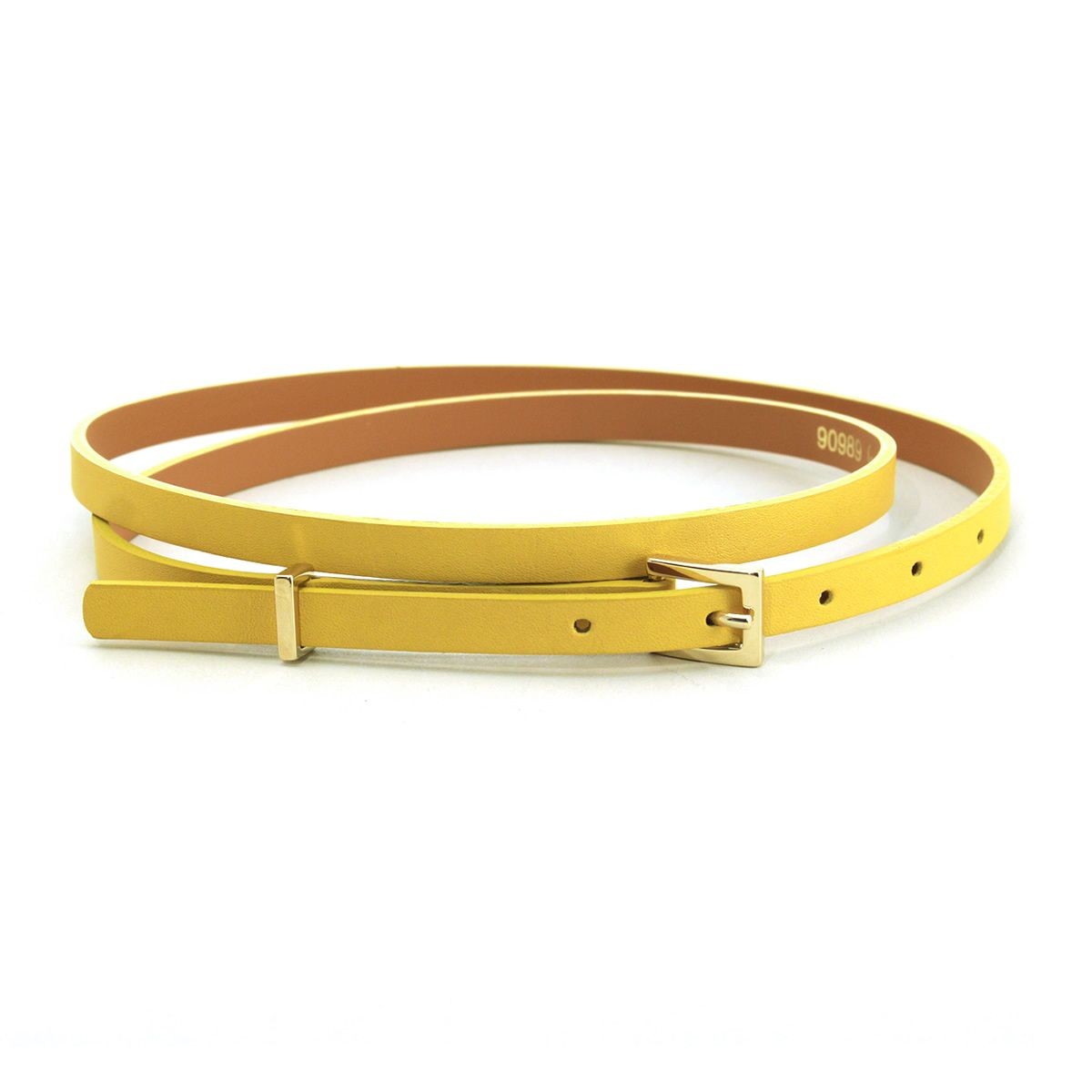 メゾンボワネ Maison Boinet 90989G-79-14-80 Mustard  レザー ベルト 9mm 牛革 細ベルト